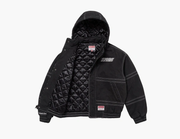 Supreme x Mitchell & Ness Twill Stadium Jacket Black 
