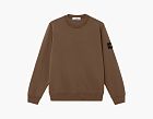 Stone Island Organic Cotton Fleece Crewneck Sweatshirt Umber