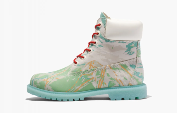 Timberland Ski School Heritage 6 Inch Boot WMNS Trail Maps - Blue Green Nubuck 