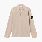 Stone Island Micro Stitch Soft Organic Cotton Long-Sleeve Polo Desert Melange
