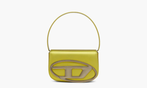 Diesel 1DR Shoulder Bag Metallic Leather Gold 