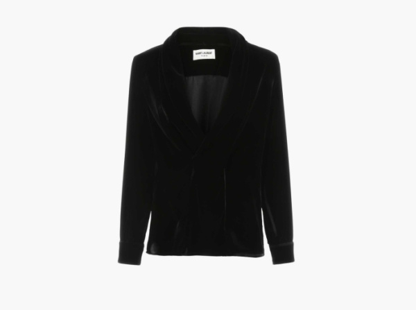 Saint Laurent Velvet Blouse Black 