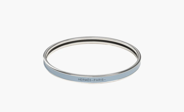 Hermès  Enamel Bangles Unisex Silver 