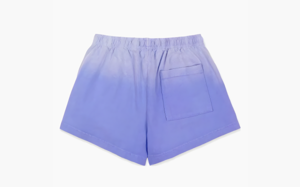 Sporty & Rich Serif Logo Embroidered Disco Shorts Dip Dye WMNS Blue/White 