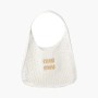 Miu Miu Woven fabric hobo bag "White" 