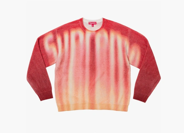 Supreme Blurred Logo Sweater Red 