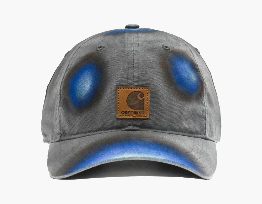 Carhartt Logo Cap Grey Blue Spray