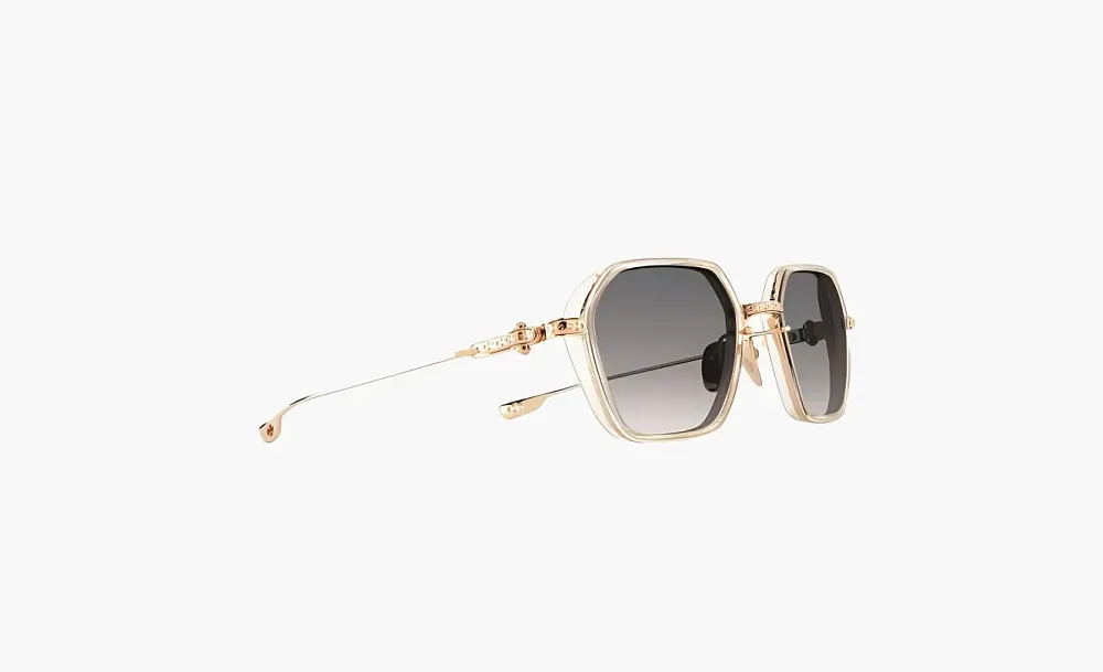 Chrome Hearts Eyeglasses Gold Square Grey