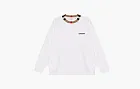 Burberry Icon Stripe Trim Cotton Sweatshirt White