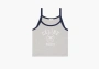 Celine Tank Top in Cotton Jersey Vintage Grey Melange / Navy 