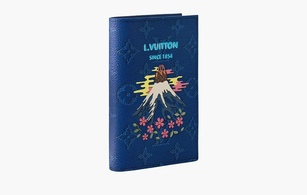 Louis Vuitton Monogram Souvenir Passport Cover Blue