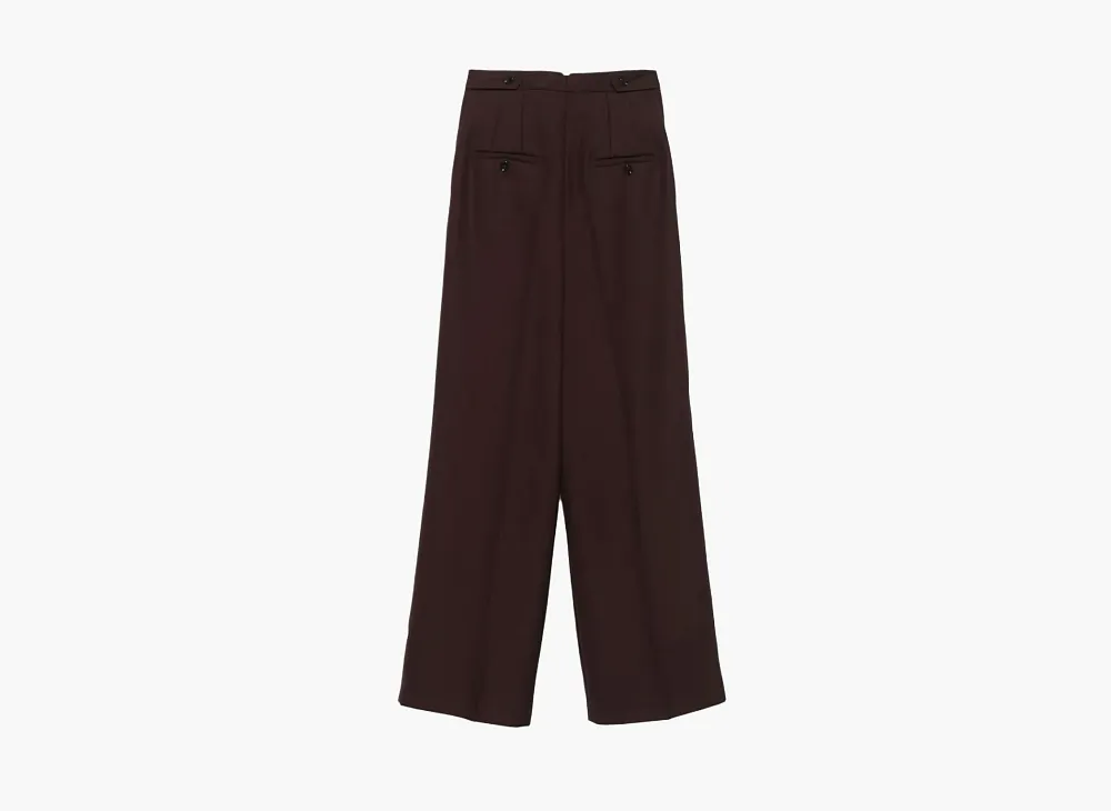 Ami Paris Wide Fit Trousers Dark Brown