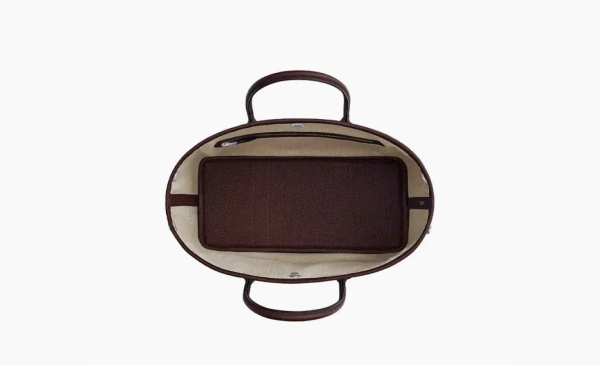 Hermes Garden Party Canvas With Leather Garden Bag Brown 