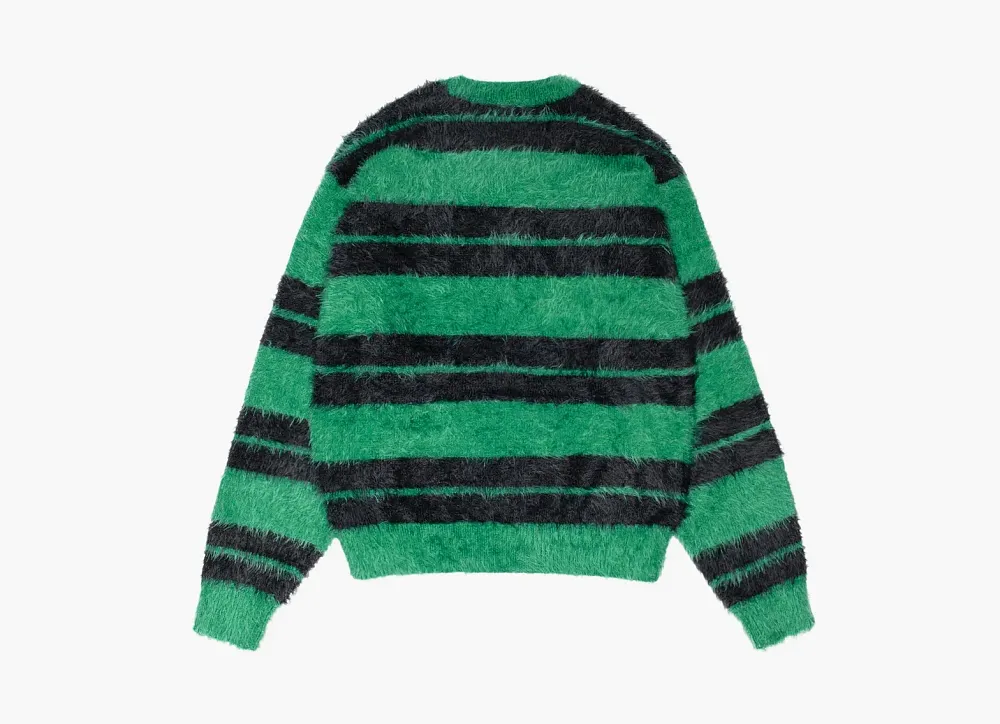 Stussy Hairy Stripe Crew Sweater Black/Green