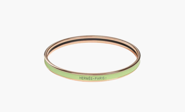 Hermès Enamel Bangles Unisex Green 