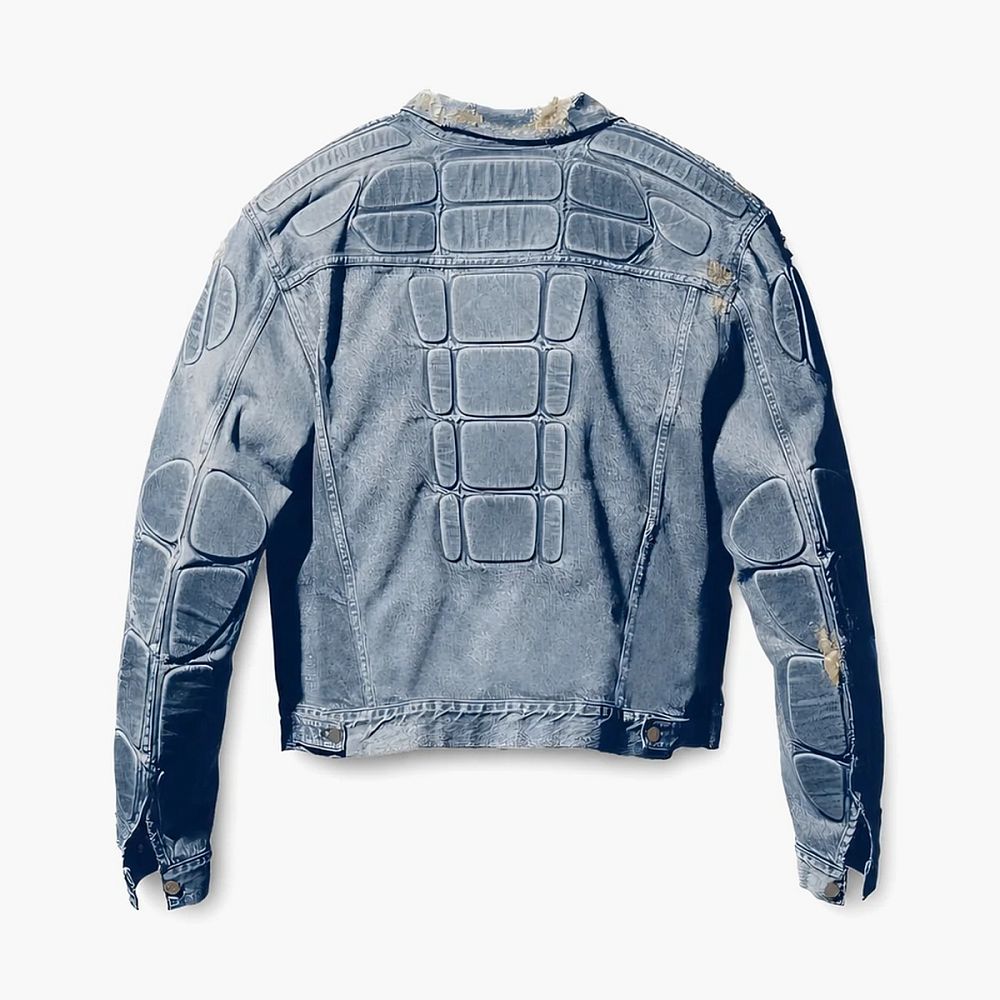 Yeezy X GAP X Balenciaga Destroyed Denim Jacket Light Blue