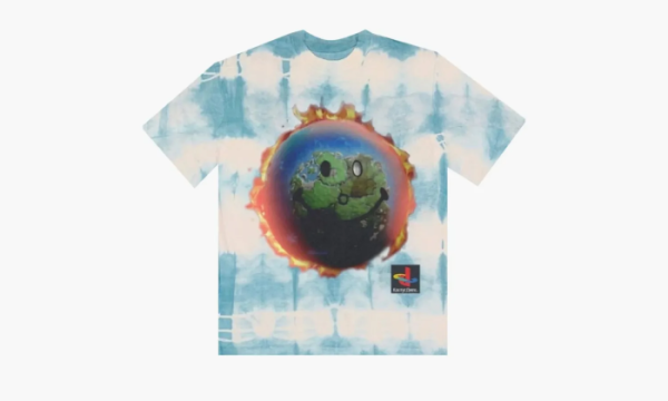 Cactus Jack by Travis Scott x PlayStation The Scotts World Tie Dye T-Shirt Blue/White  Cactus Jack by Travis Scott x PlayStation The Scotts World Tie Dye T-Shirt Blue/White