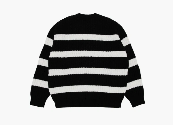 Supreme Loose Gauge Stripe Small Box Sweater Black 