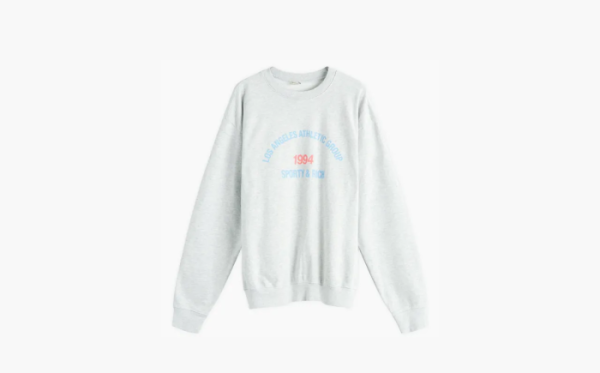 Sporty & Rich  Logo text-print cotton-blend sweatshirt Gray 