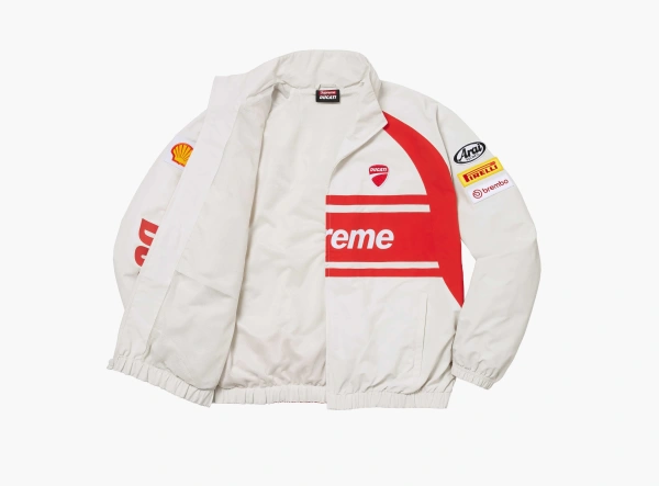 Supreme x Ducati Track Jacket Light Grey  Supreme x Ducati Track Jacket Light Grey