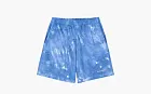Sporty & Rich Serif Logo Embroidered Tie Dye Gym Short Hydrangea/White