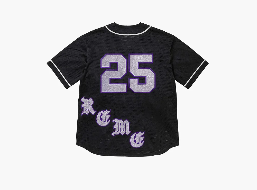 Supreme Old English Baseball Jersey Black