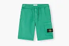 Stone Island Organic Cotton Fleece Shorts Malachite