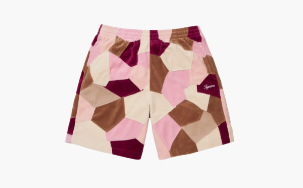 Supreme Patchwork Velour Short Tan 