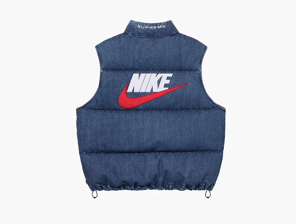 Supreme x Nike Denim Puffer Vest Indigo