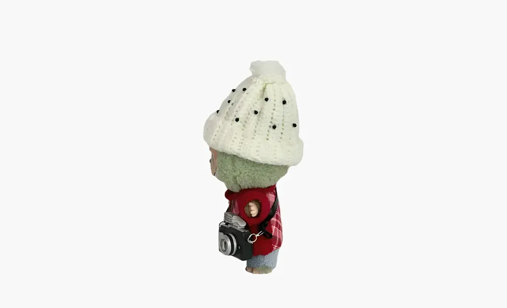 Pop Mart The Monsters Labubu Heartbeat Macaron Vinyl Face Photographer Green Grape