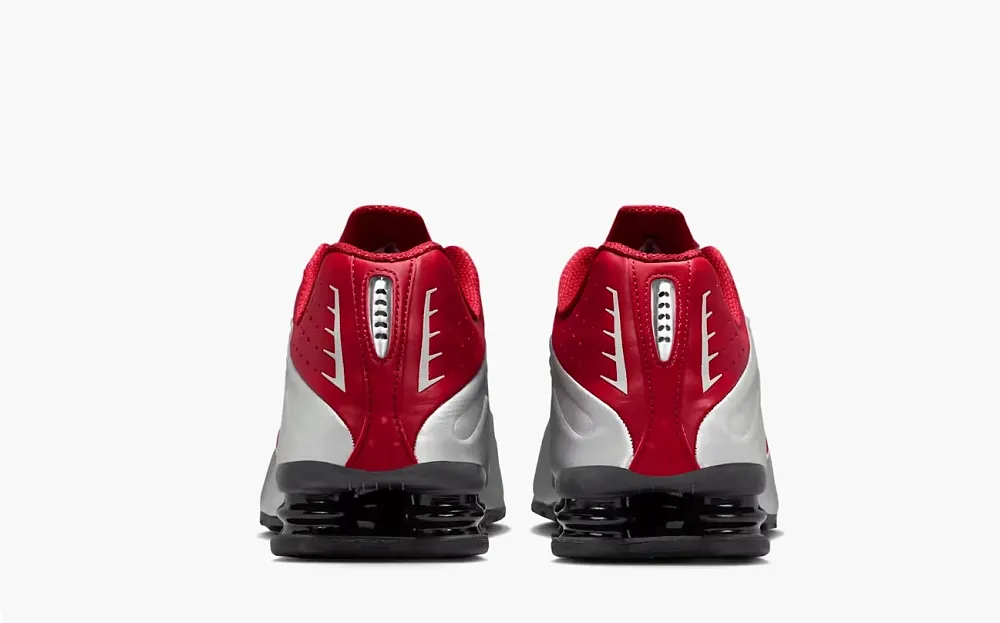 Nike Shox R4 Metallic Silver/Black/Team Crimson