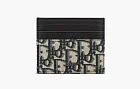 Dior Oblique Jacquard Calfskin Card Holder Beige/Black