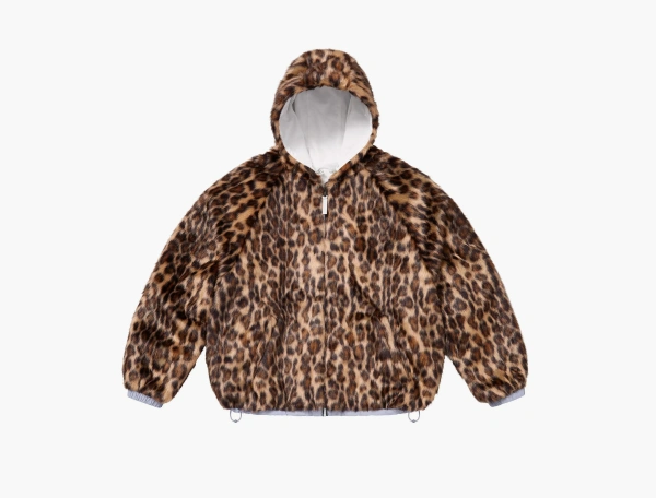 Supreme Faux Fur Reversible Hooded Track Jacket  White 