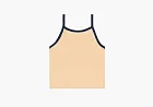 Celine Tank Top in Cotton Jersey Cheesecake / Navy