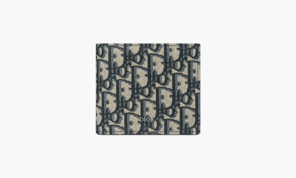 Dior Compact Wallet Dior Oblique Jacquard Beige and Black 