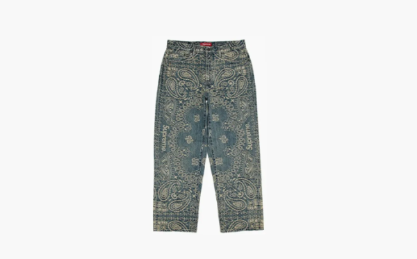 Supreme Bandana Jacquard Baggy Jean Blue 