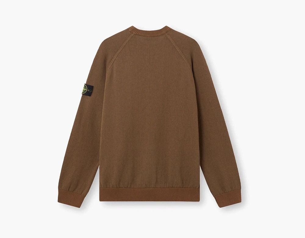 Stone Island Raw Hand Organic Cotton Crewneck Jumper Umber