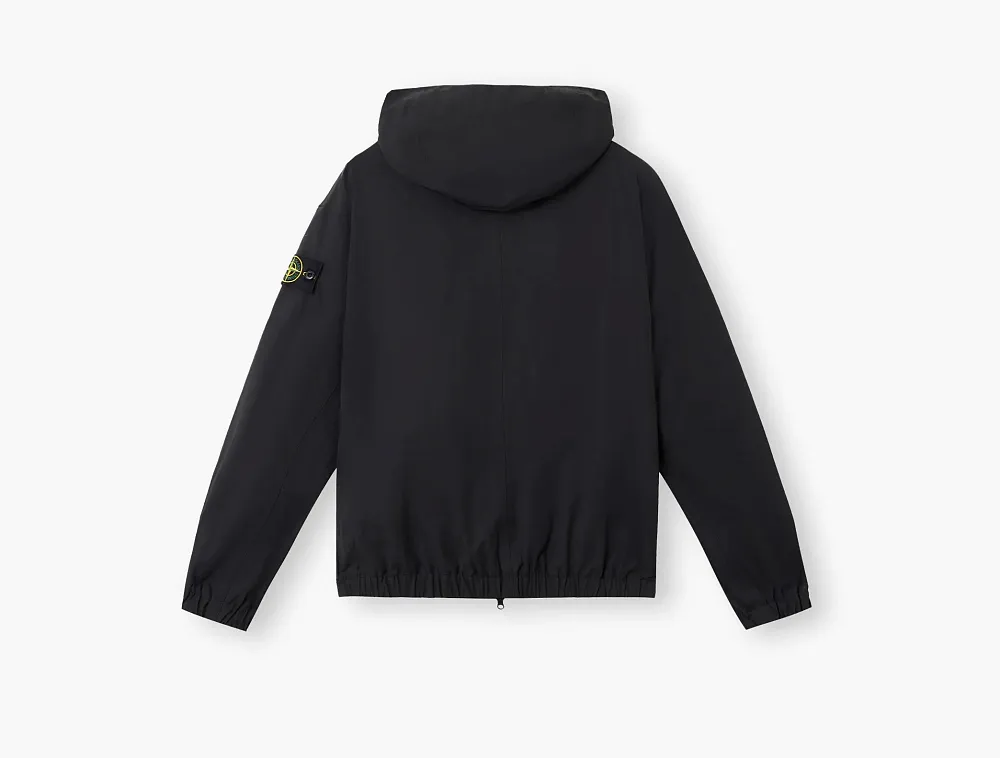 Stone Island Hooded Jacket with All-Weather Barrier and Anti-Drop Black