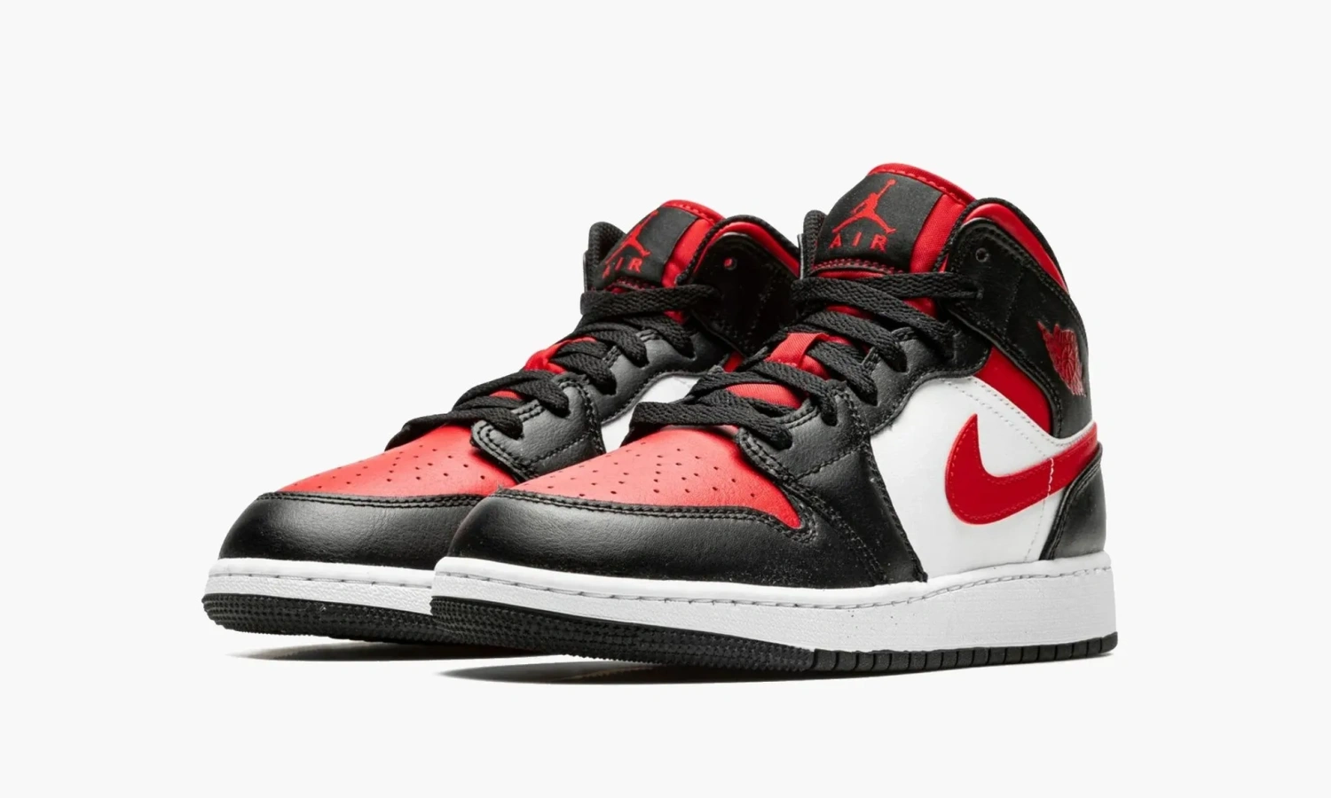 Air Jordan 1 Mid GS Black Fire Red 