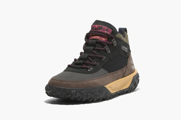 Timberland Greenstride Motion 6 Mid Hiking Boot Black Nubuck W Brown 