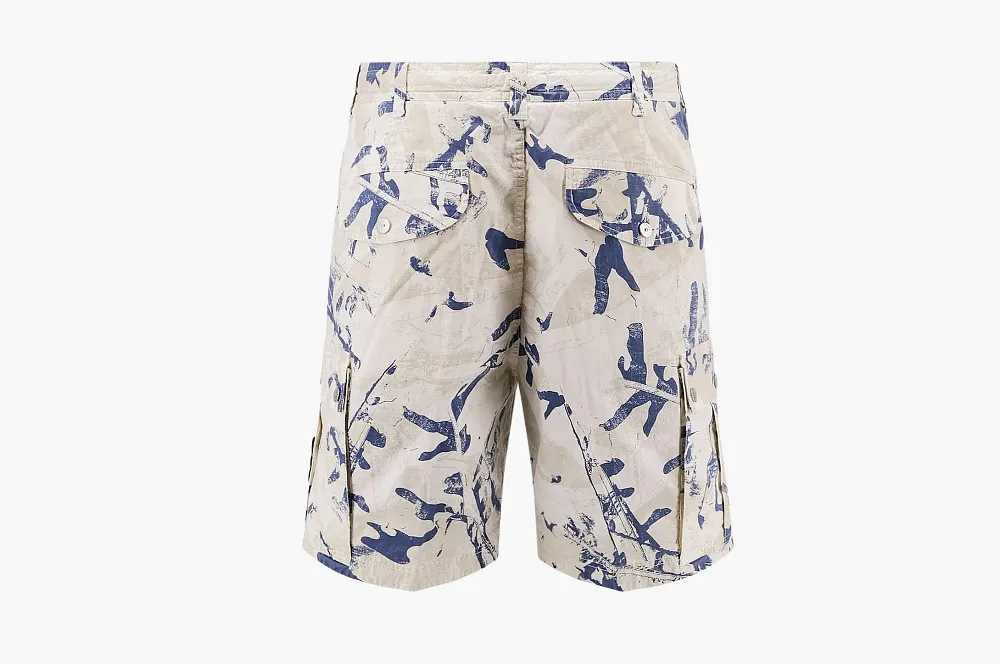 Stone Island Scan Camo Cargo Shorts Beige