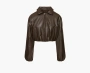 Alo Yoga Faux Leather Cropped Premier Bomber Espresso 