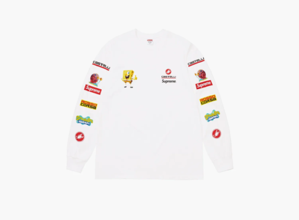 Supreme SpongeBob x Castelli Racing L/S Tee  White 