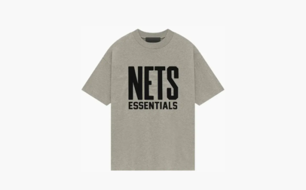 Fear of God Essentials x NBA Brooklyn Nets Tee Grey Black  Fear of God Essentials x NBA Brooklyn Nets Tee Grey Black