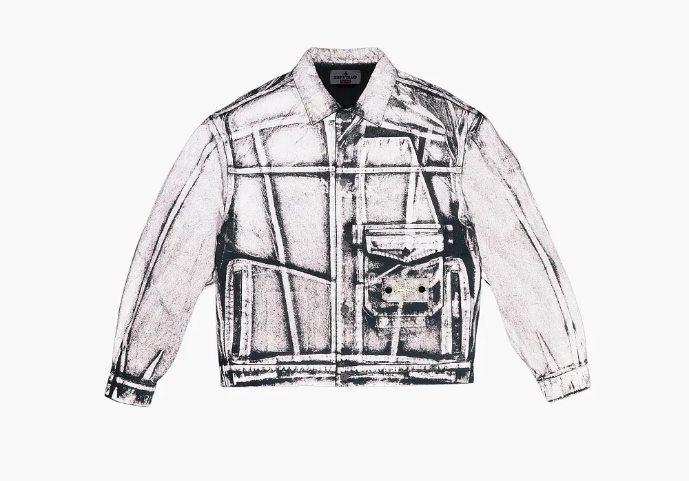 Supreme x Stone Island Denim Trucker Jacket Reflective