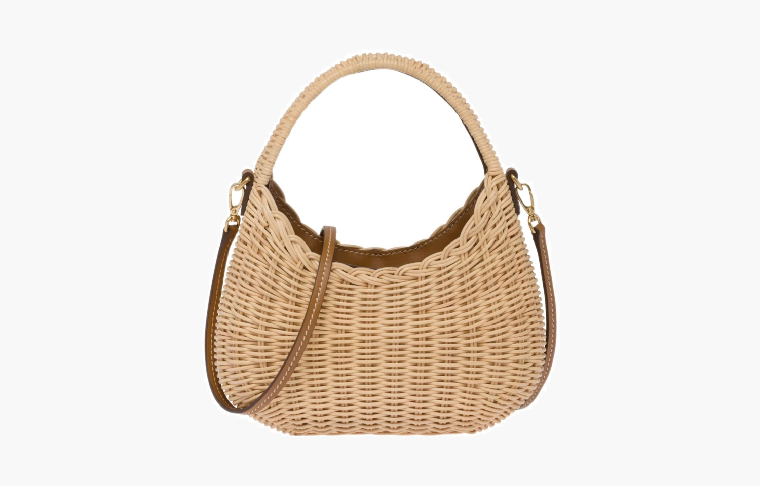 Miu Miu Wander Wicker Hobo Bag "Tan-Caramel" 