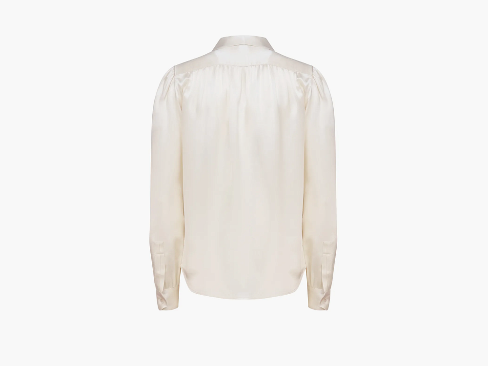 Saint Laurent Lavalliere Collar Blouse White