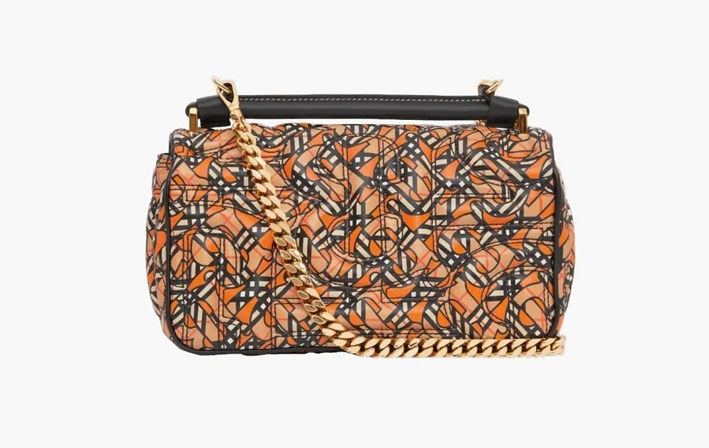 Burberry Small Quilted Lambskin Monogram Print Lola Bag Multicolor