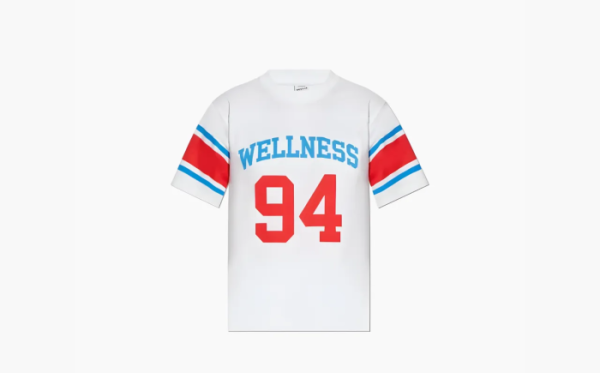 Sporty & Rich Wellness 94 Rugby Crewneck T-Shirt White 