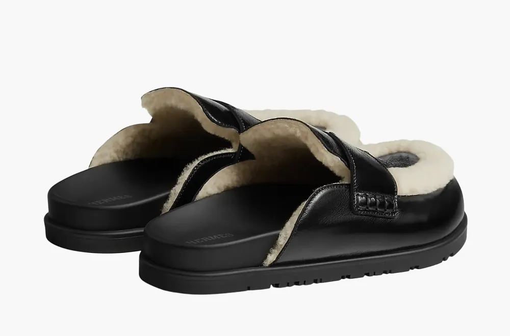Hermes Go Mule Noir / Ecru